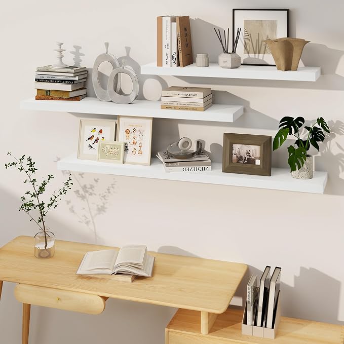 Fun Memories Deep White Floating Shelves, 8 Inch Deep Floating Shelf - Image 6