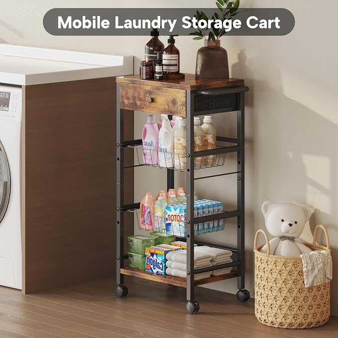 Kitchen Organizer and Storage Cart - Image 3