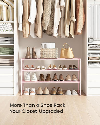 SONGMICS Shoe Rack, 3-Tier Shoe Organizer, Metal Storage Shelf, Upright or - Image 8
