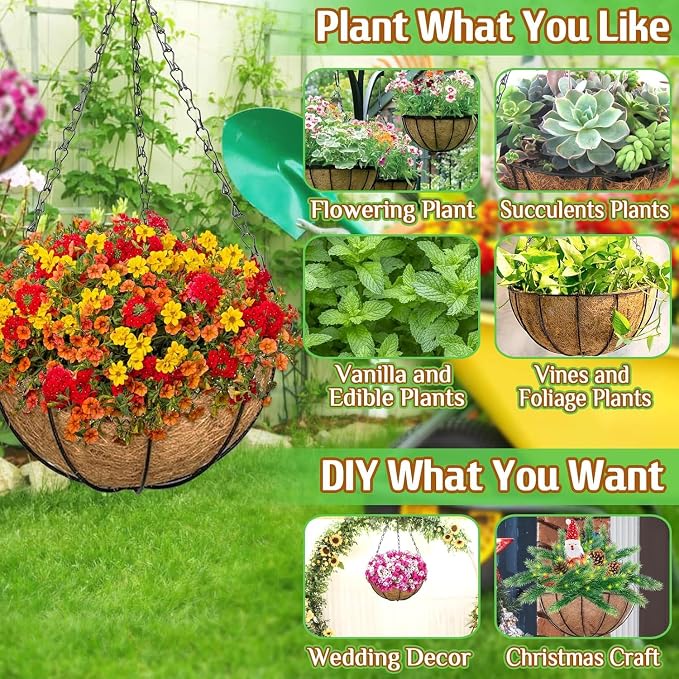 2 Pack 20 Inch Large Hanging Baskets - Image 3