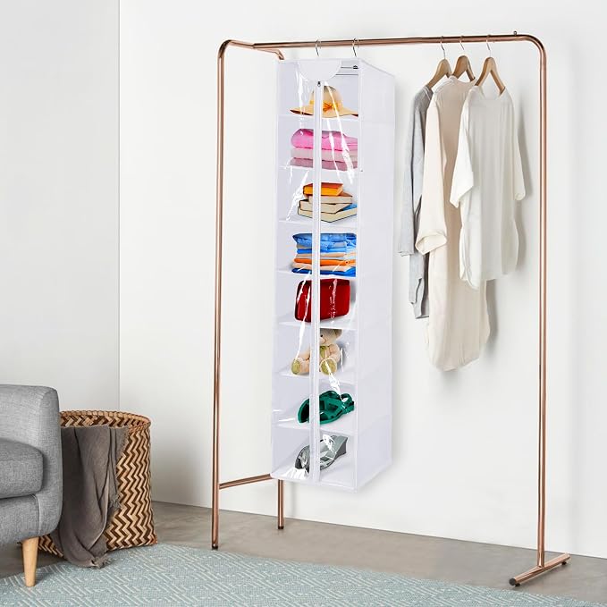 Libeder Hanging Closet Organizer, 8-Shelf Wardrobe Clothes Storage Organizer - Image 5
