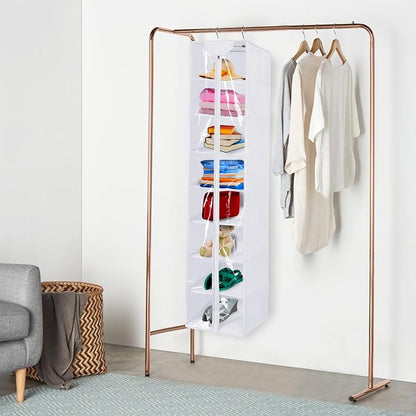 Libeder Hanging Closet Organizer, 8-Shelf Wardrobe Clothes Storage Organizer - Image 5