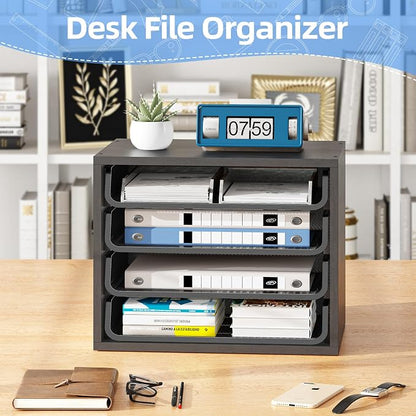 Simple Trending Desk File Organizers, 4-Tier Letter Tray Paper Organizer - Image 3