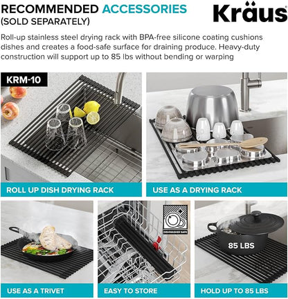 KRAUS Dex 25-Inch Undermount Single Bowl TRU16 Gauge Stainless Steel Kitchen - Image 2