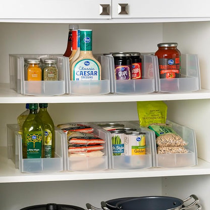 IRIS USA Clear Plastic Stackable Storage Bins, Large- 8 Pack, Open Front Fridge - Image 8