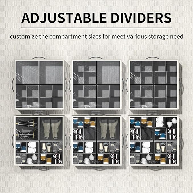 Aokeyee Shoe Organizer for Closet, 2 Pack Foldable Shoe Storage Organizer Box - Image 2