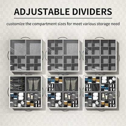 Aokeyee Shoe Organizer for Closet, 2 Pack Foldable Shoe Storage Organizer Box - Image 2