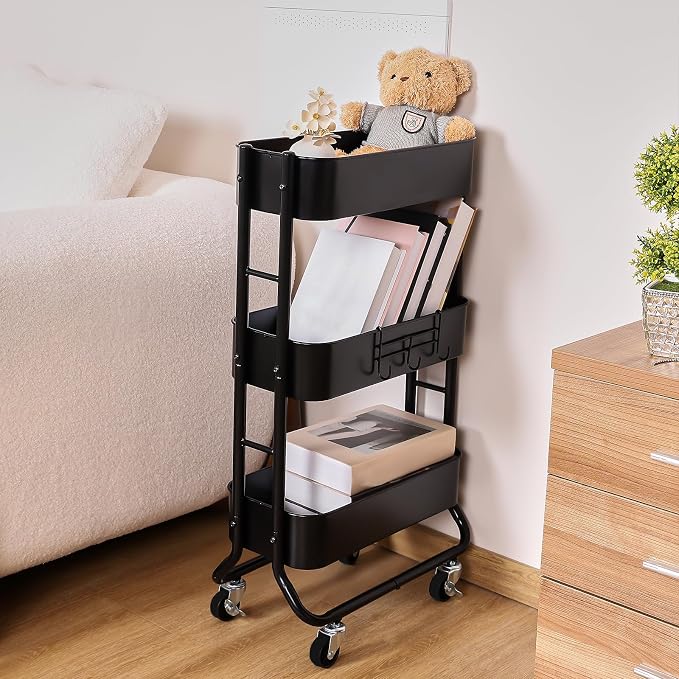 MAX Houser Slim 3-Tier Rolling Utility Cart - Image 3