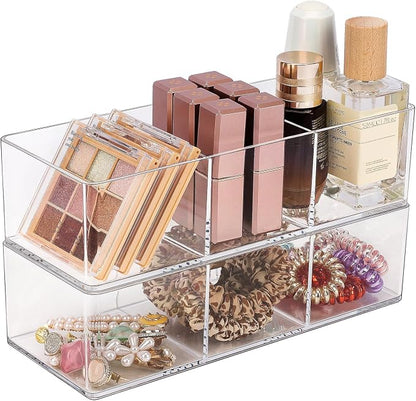 JessLab Acrylic Organizer, 2PK Cube Sections Makeup Organizer by JessLab