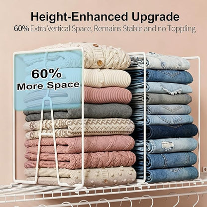 Wire Shelf Dividers for Closet: Clothes, Sweater Organizer, Vertical White - Image 4