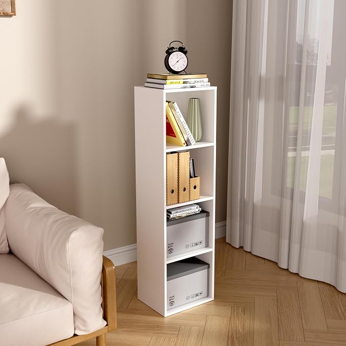 Wooden 4 Cube Storage Organizer, 4 Tier Storage Cubes Storage Display Cubby - Image 2