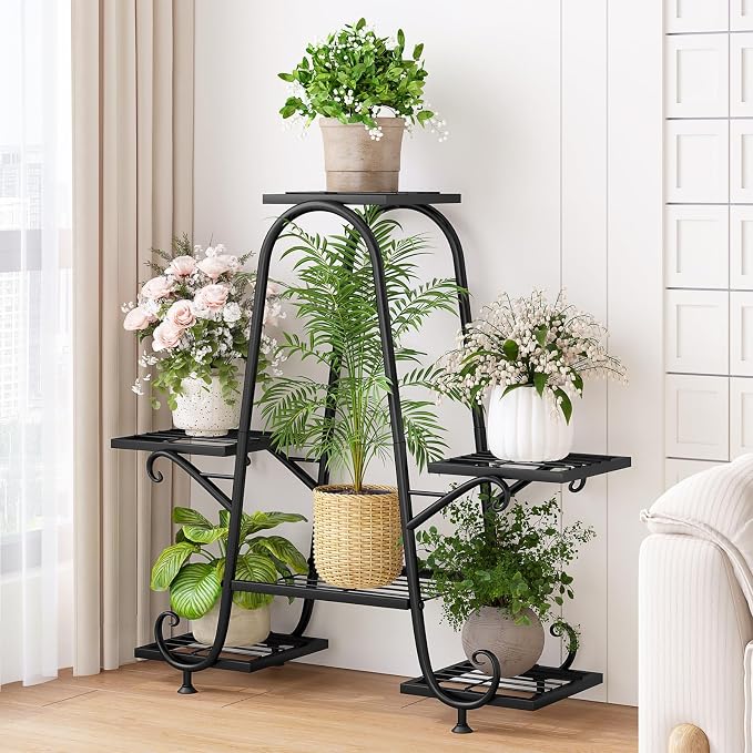INGIORDAR Plant Stand Indoor Outdoor Shelf Metal Holder Pot Rack Multiple - Image 2
