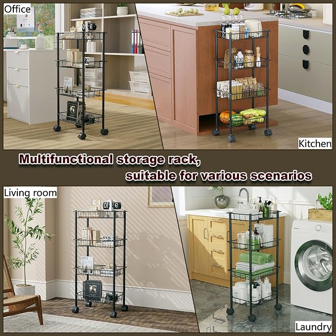 AWTATOS 4-Tier Rolling Cart, Storage Cart - Image 7