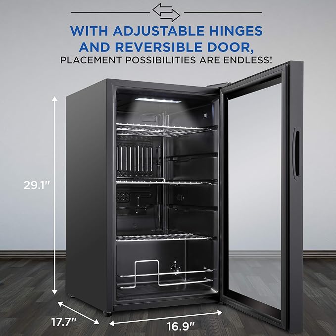 Ivation 101 Can Beverage Refrigerator, Freestanding Ultra Cool Mini Drink Fridge - Image 4