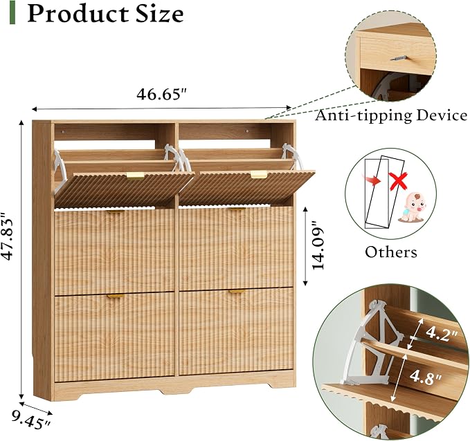 Xixini Shoe Storage Cabinet for Entryway - Image 2