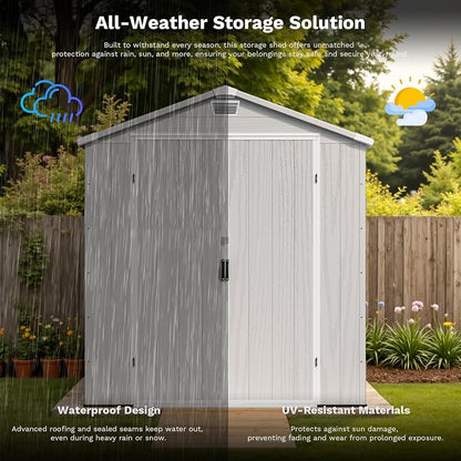 Patiowell 6X10 FT Plastic Outdoor Storage Shed - Image 4