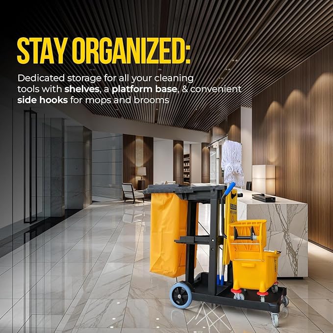 Simpli-Magic Premium Janitorial Utility Cart, Commercial - Image 5