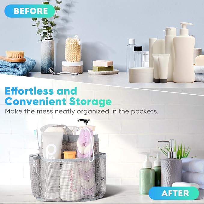 EUDELE 2 Pack Mesh Shower Caddy Portable - Image 7