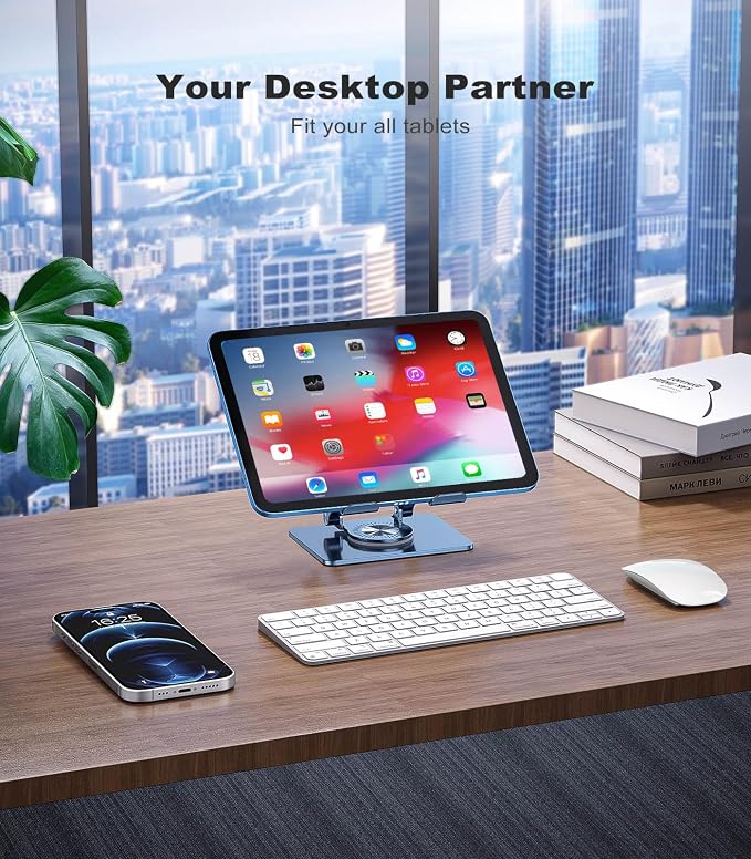 Swivel Tablet Stand with 360 Rotating Base, Adjustable Holder - Image 3