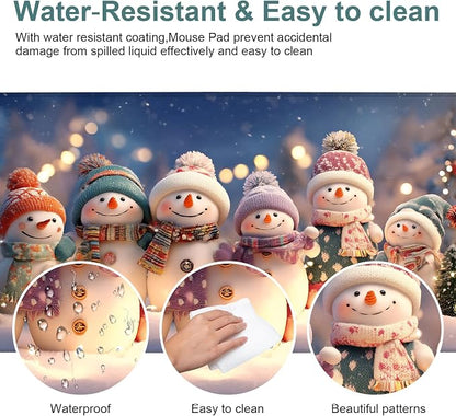 Six Snowmen Gaming Mouse Pad 35.4"x15.7"Desk Mat Anti-Slip Rubber Base & - Image 4