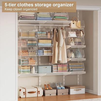 5 Tier Extra Large Closet Hanging Shelves - Image 7