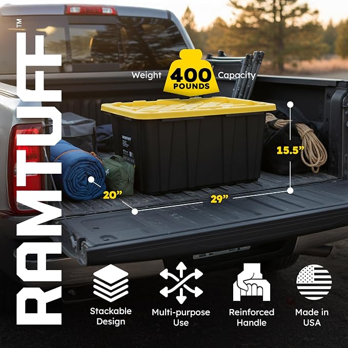 Ramtuff 4 Pack Heavy Duty Stackable Storage Container - Image 2