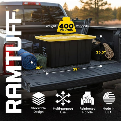 Ramtuff 4 Pack Heavy Duty Stackable Storage Container - Image 2