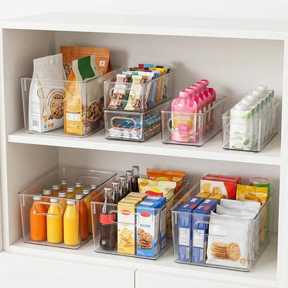 YKIOKE 8 Pack Clear Plastic Storage Bins - Image 4