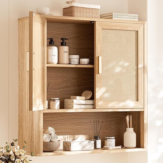 Rattan Bathroom Wall Cabinet by INNODToddlerTower