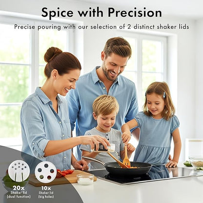 Glass Spice Jars with Labels and Steel Lids Spice Containers with 240 Label - Image 4