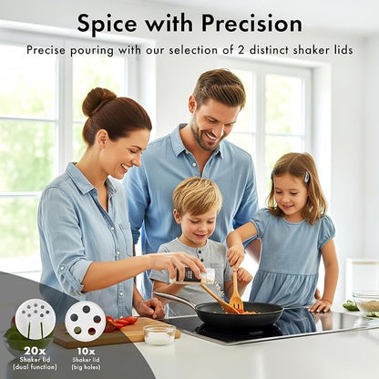 Glass Spice Jars with Label and Stainless Steel Lids Spice Containers with 240 - Image 4