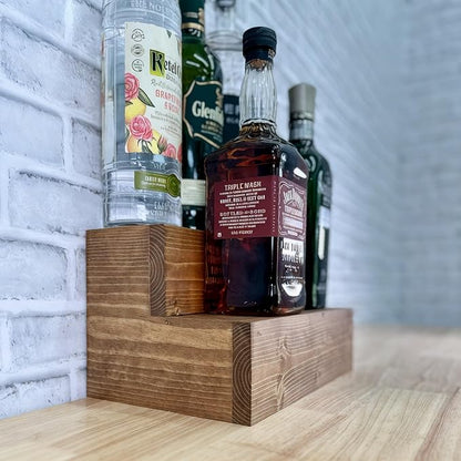 Tiered Bottle Shelf | 2 Tier Liquor Bottle Display | Bar Organization | Kitchen - Image 9