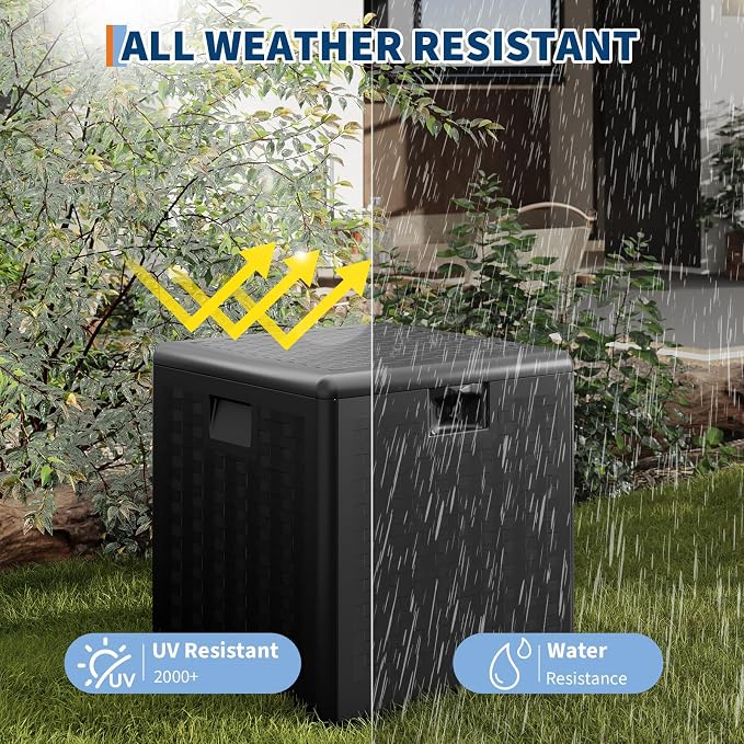 IDEALHOUSE 28 Gallon Resin Deck Box, Weatherproof and UV Resistant Outdoor - Image 5