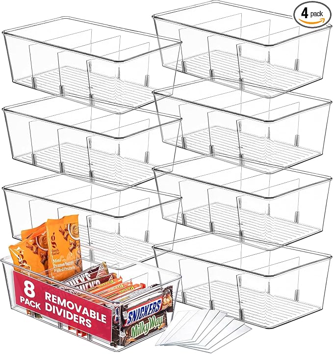 Oizeir Clear Pantry Organizer Bins 8-Pack by Oizeir