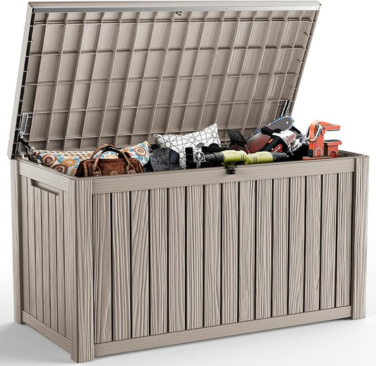 230 Gallon Outdoor Deck Box, Resin Waterproof Storage Box by KFY