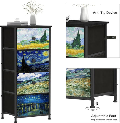 Narrow Dresser for Bedroom Slim 4 Drawer Dresser Vertical Storage Tower Unit - Image 4