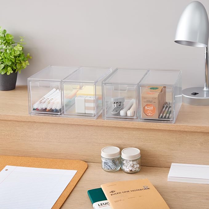 STORi Stackable Desk Organizer drawers, 4 Tall Drawers - Image 5