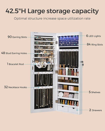 SONGMICS Hanging Jewelry Cabinet, Wall-Mounted Cabinet - Image 4