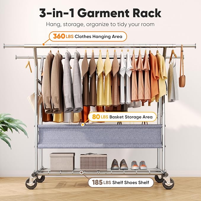 HOKEEPER Clothing Rack Heavy Duty Clothes Rack - Image 2