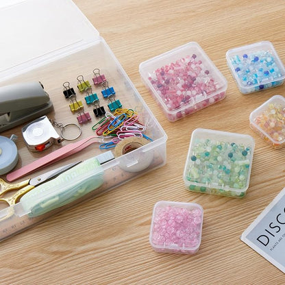 Goodma Small Bead Organizers, 78 Pieces Mixed Sizes Plastic Storage | Clear - Image 5