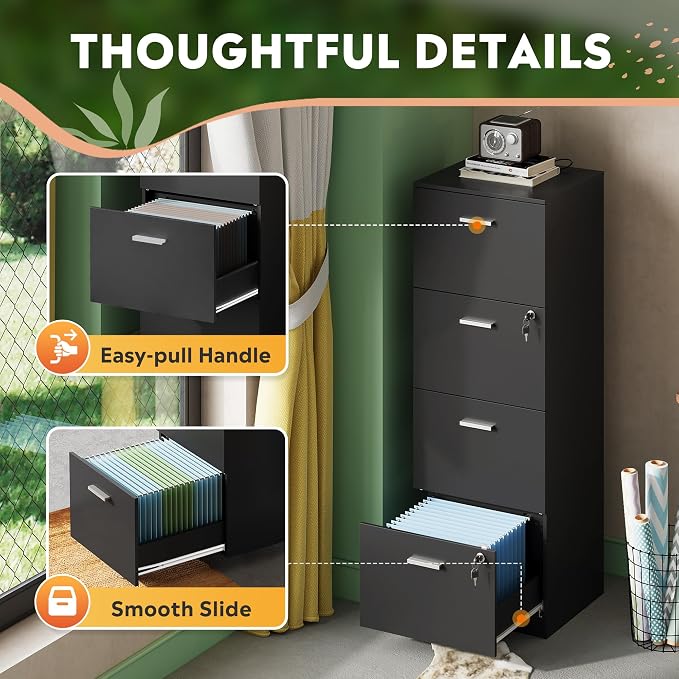 DEVAISE 4 Drawer File Cabinet - Image 8