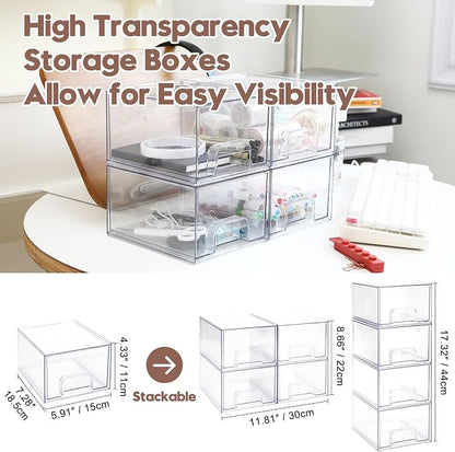Sea Team 4-Pack Clear Makeup Organizer - Image 2
