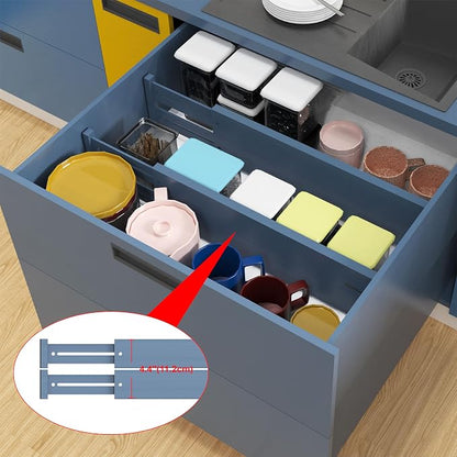 ANTOWIN Bamboo Drawer Dividers, Expandable Drawer Separators Splitter, 17-22 - Image 7