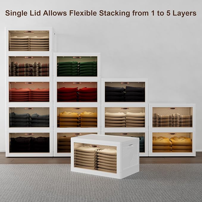 JOYMOOP Folding Storage Bins Organizer, 49.6 Quart Collapsible Storage Box - Image 7