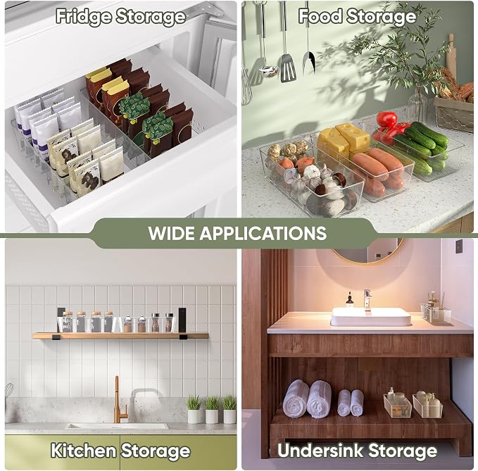 BALEINE Pantry Organizers and Storage Bins, Plastic Clear Storage Bins - Image 6
