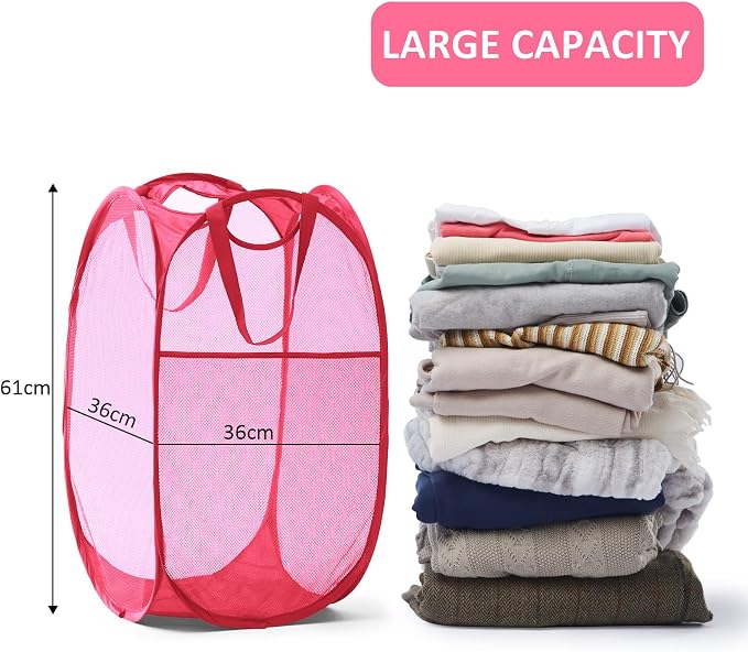 TECHMILLY Collapsible Mesh Pop Up Laundry Hamper - Image 4