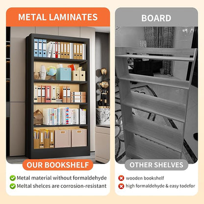 5-Tier Bookcase and Bookshelf, Freestanding Bookshelves - Image 7