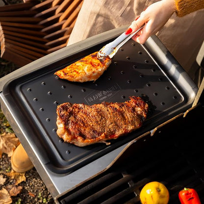BLAZIN' GRILL Prep and Serve Trays | Set of 2 Stackable, Melamine Trays | - Image 8