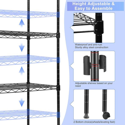 Whitmor 5 Tier Metal Storage Shelves, Heavy Duty - Image 4