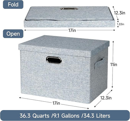 Large 17" 36 Quart Collapsible Stackable Storage Bins - Image 2